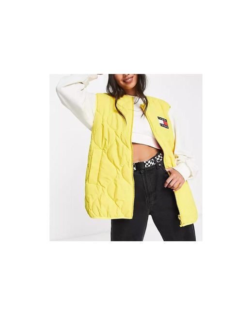 Tommy Hilfiger Yellow Exclusive Reversible Quilted Gilet In Multi