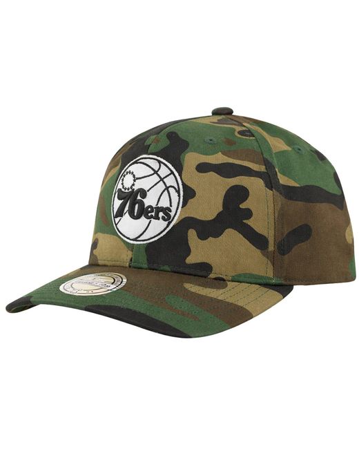Mitchell & Ness Green Nba Philadelphia 76Ers Logo Camo Cap