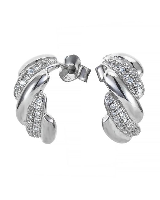 Orphelia Metallic 'Sabrina' 925 Sterling Stud Earrings