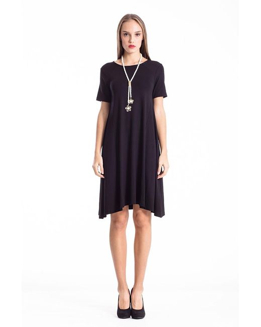 Conquista Jurk Met Ongelijke Zoomlijn in het Blue