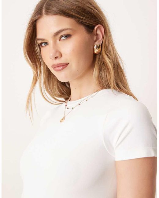 ASOS White Seamless Sculpting Crew Neck T-Shirt