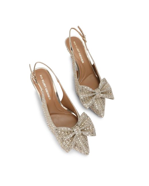 KG by Kurt Geiger Metallic Tilly Jewel Bow Heels