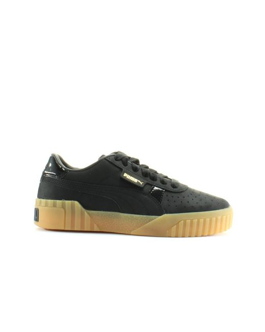 PUMA Green Cali Nubuck Leather Lace Up Trainers 369161 03