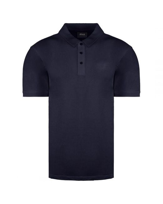 Armani Jeans Blue Logo Navy Polo Shirt Cotton for men