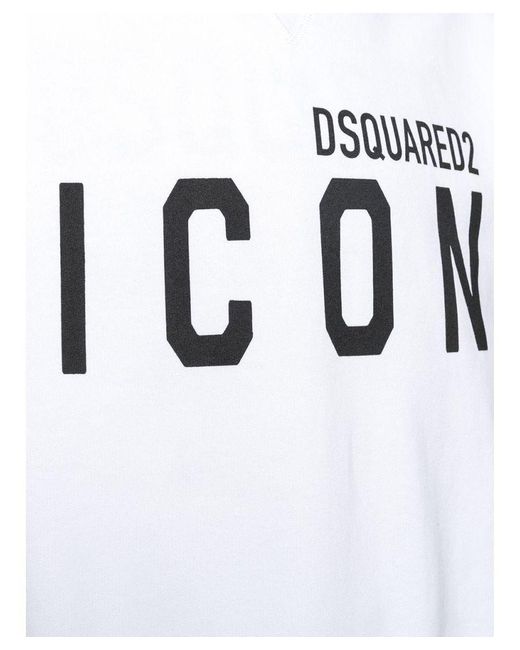 DSquared² White Icon Print Hoodie for men