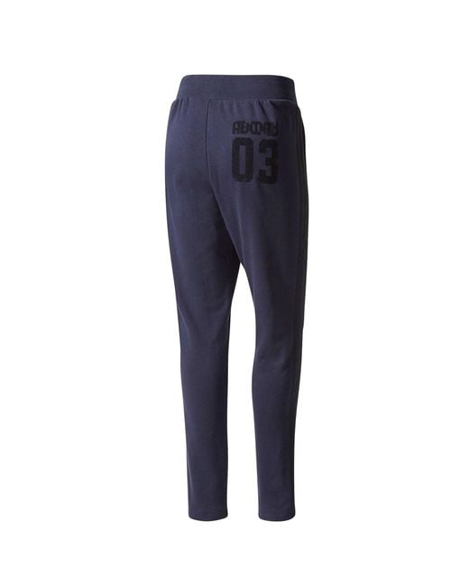 Adidas Blue Low Crotch Track Pants Cotton