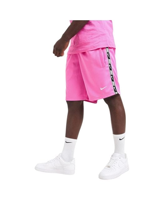 Nike Pink Tape Shorts Set Nsw Repeat Fleece Cotton Sportswear for men