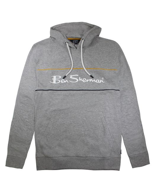 Ben Sherman Gray Logo Hoodie Cotton for men