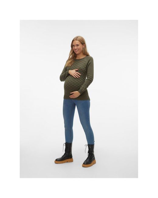 Mama.licious Green Crew Neck Raglan Sleeve Sweatshirt