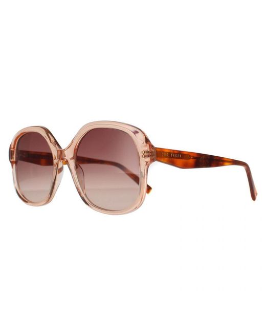 Ted Baker Brown Oversized Crystal Gradient Sunglasses