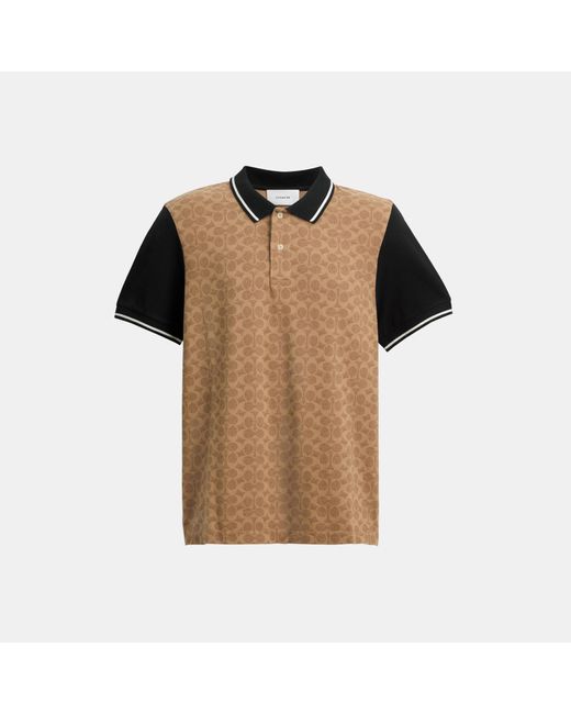 COACH Brown Signature Polo for men