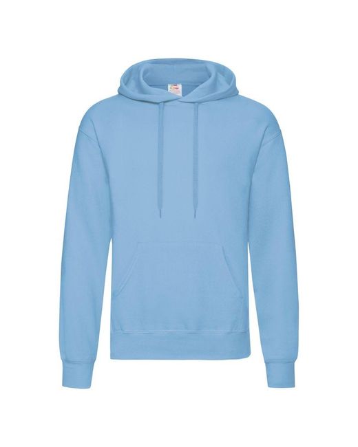 Fruit Of The Loom Blue Hooded Sweatshirt Hoodie for men
