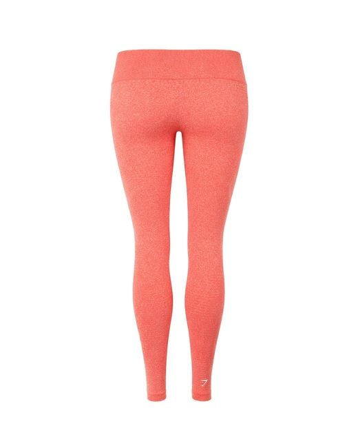 GYMSHARK Red Vital Seamless Marl Leggings