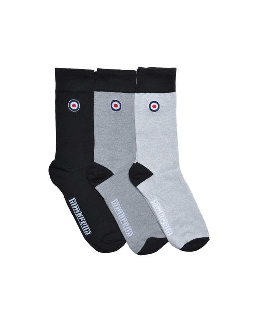 Lambretta Gray Paisley Socks (Pack Of 3) /Charcoal/ for men