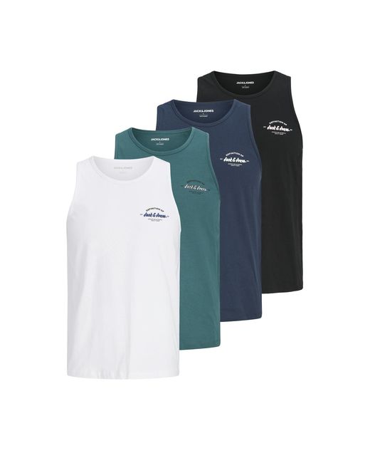 Jack & Jones Blue 4 Pack Sleeveless Regular Fit for men