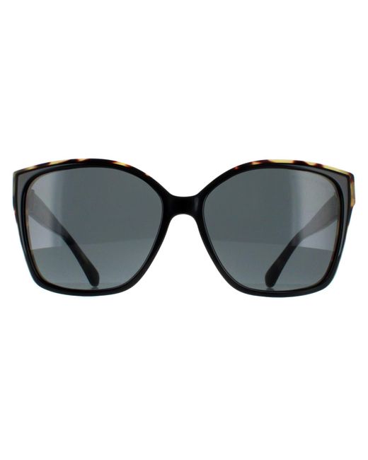 Michael Kors Black Square Bi Layer And Amber Tortoise Dark Mk2201 Malia