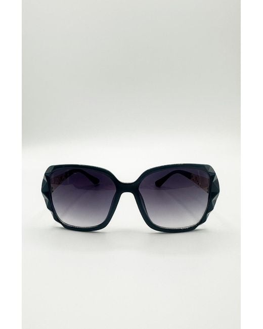 SVNX Natural Round Square Side Detail Sunglasses