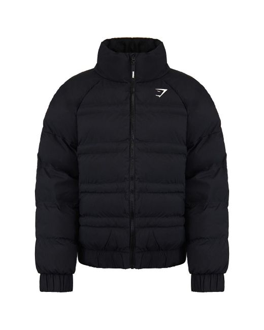 GYMSHARK Blue Essential Puffer Jacket for men