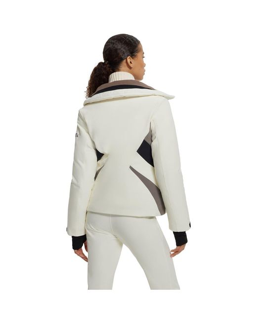 Boss White Solid Patterned Regular Fit Ski Jacket