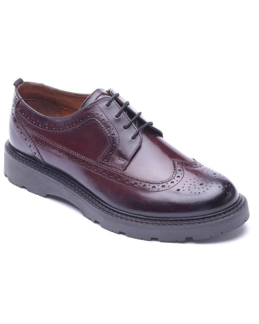 Base London Purple Phase Leather Washed Brogues Shoes for men
