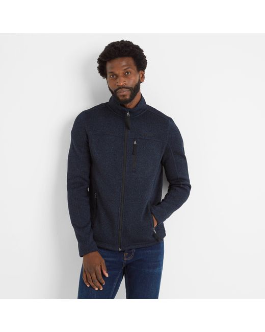 TOG24 Blue Cresswell Knitlook Fleece Jacket Dark Marl for men