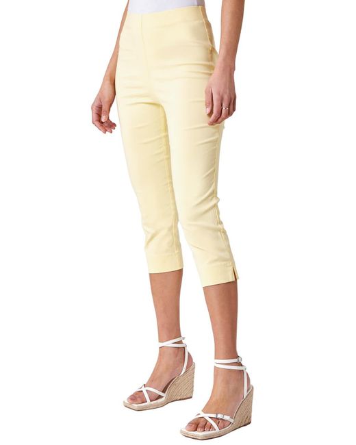 Roman Yellow Cropped Stretch Trouser