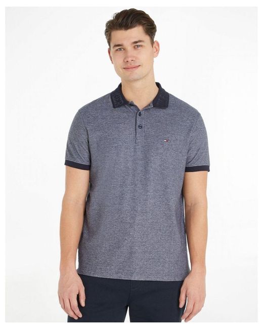 Tommy Hilfiger Gray Monotype Two Tone Regular Fit Polo for men