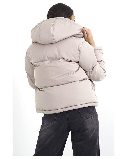 Brave Soul Natural 'Cello' Padded Short Hooded Jacket