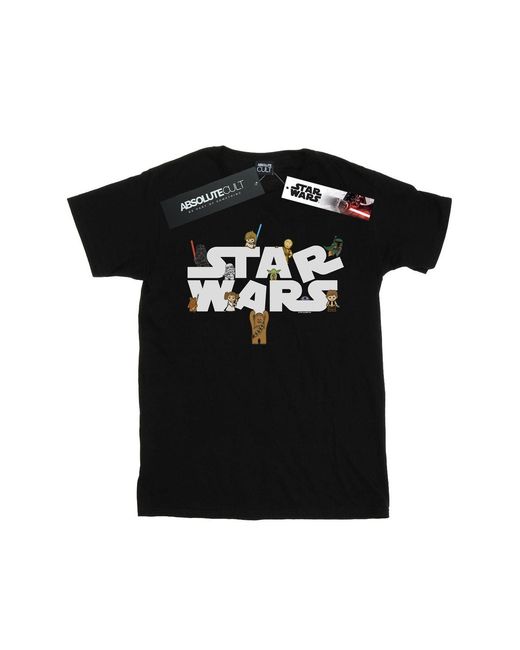 Star Wars Black Kiddie Logo T-Shirt Cotton for men