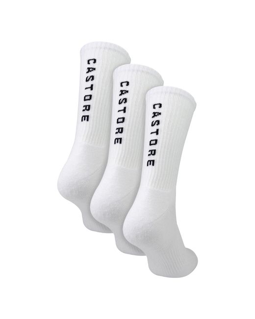 Castore White 3 Pack Ladies Crew Soft Comfortable Durable Socks for men