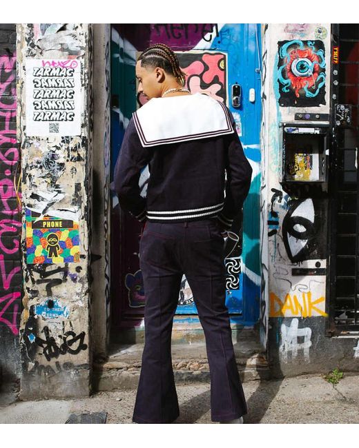 Labelrail Blue X Olibrom Kickflare Trousers for men