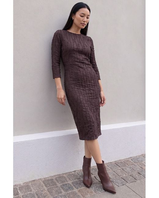 Roman Purple Textured Midi Dress