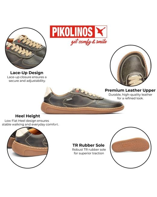 Pikolinos Brown Pine Leather Sneakers Trainer Barefoot Shoes