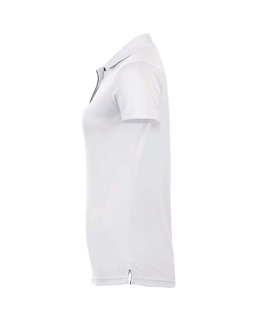 Sol's White Ladies Performer Short Sleeve Pique Polo Shirt