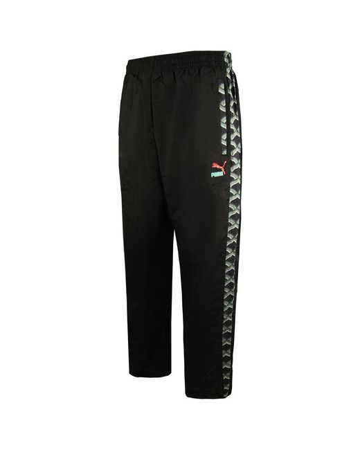 PUMA Black Alife Aop All Over Print Track Pants Nylon Bottoms 568729 01 Textile for men