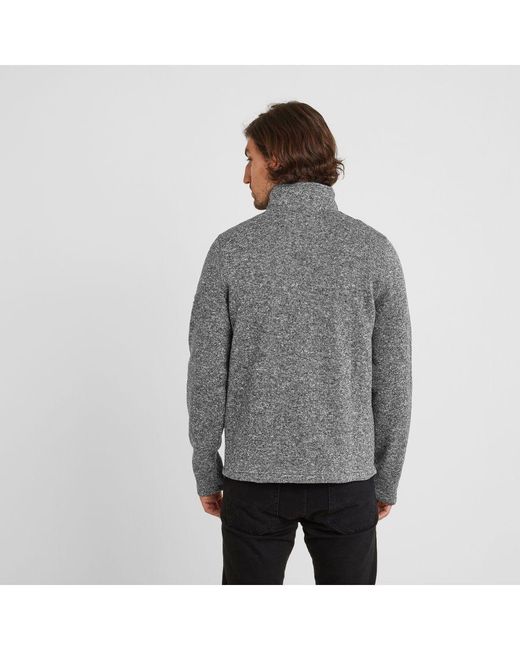 TOG24 Gray Pearson Knitlook Fleece Zipneck Dark Marl for men