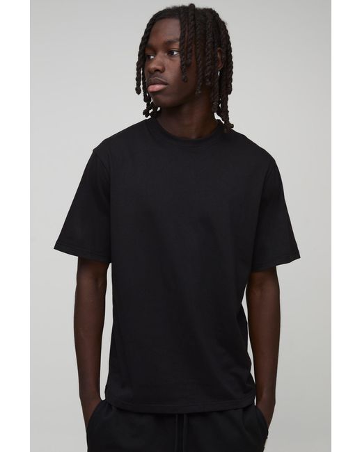 BoohooMAN Black Basic Regular Fit Crew Neck T-Shirt for men