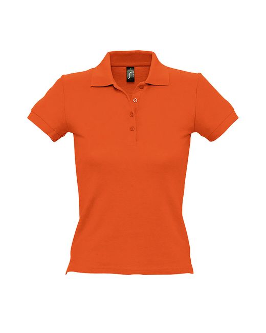 Sol's Orange Ladies People Pique Short Sleeve Cotton Polo Shirt