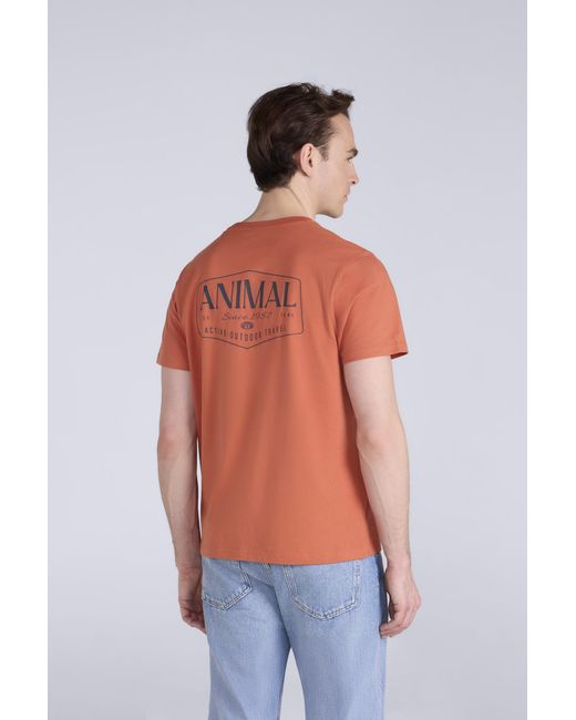 Mountain Warehouse Red 'Jacob' Cotton T-Shirt Comfy Beach Summer Casual Tee for men