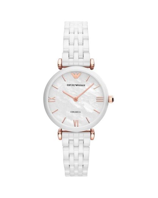 Armani Metallic Ladies Ar1486 Ceramic Watch