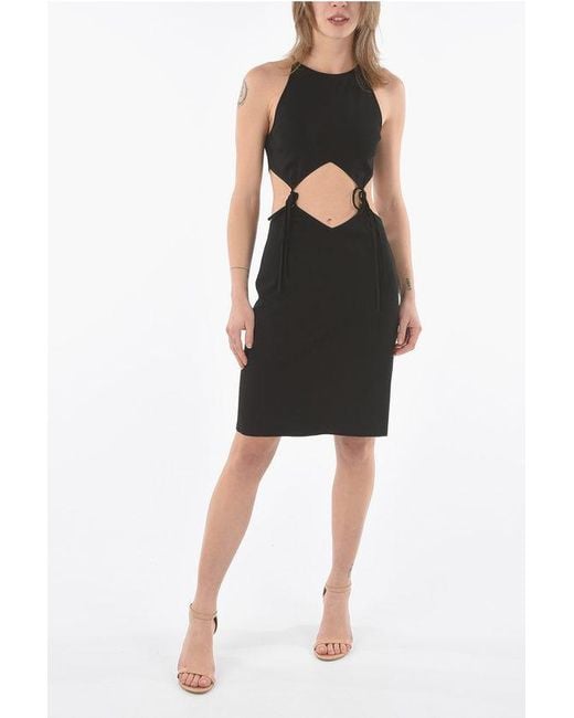 Bottega Veneta Mini-jurk Met Uitsparingen En Veters In Zwart in het Black