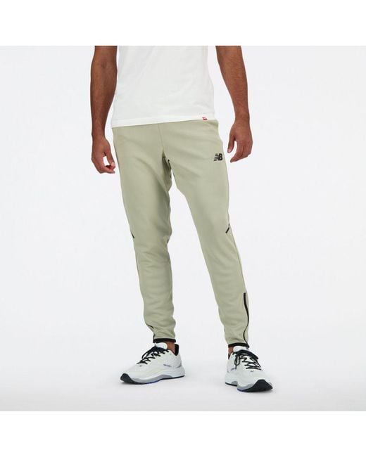 New Balance White Tenacity Knit Training Pants for men