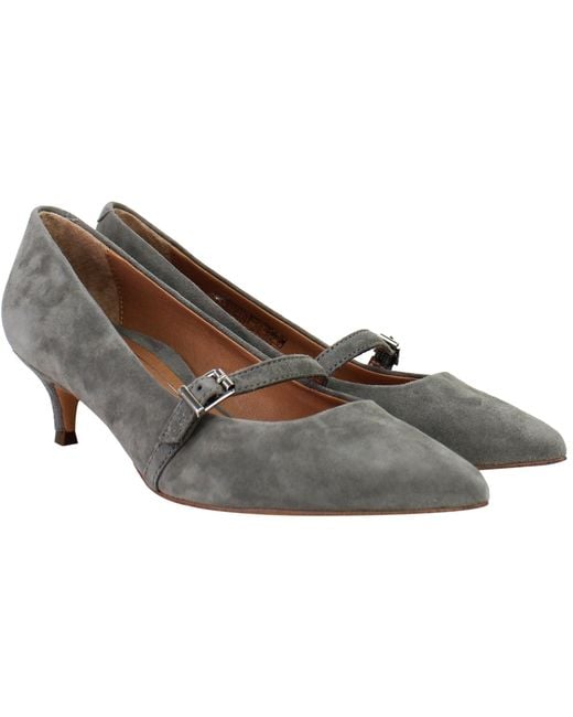 Vionic Gray Kit Minnie Pointed Heels Suede
