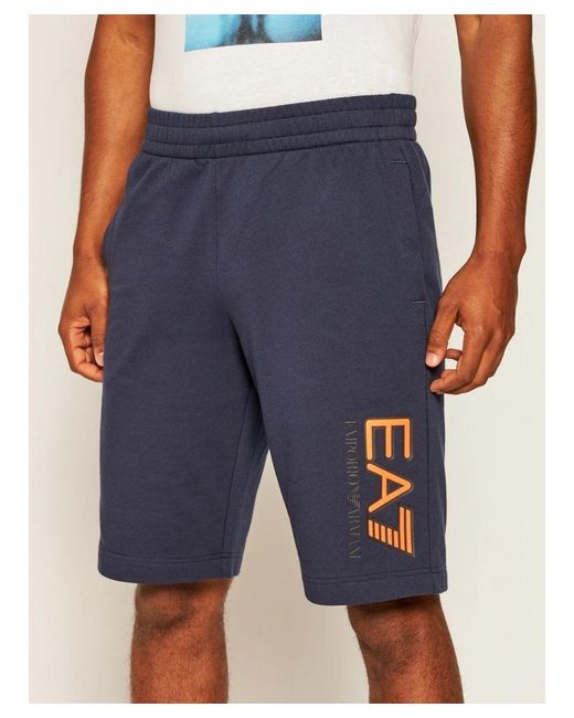 EA7 Blue Bermuda Shorts Cotton for men