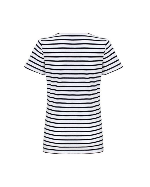 Asquith & Fox Blue Ladies Mariniere Coastal Short Sleeve T-Shirt Cotton