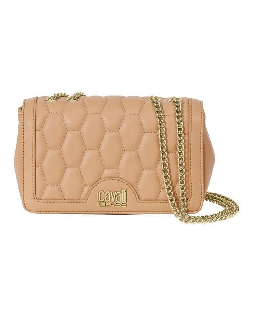 Roberto Cavalli Natural Shoulder Bag With Chain Strap Cchb0195