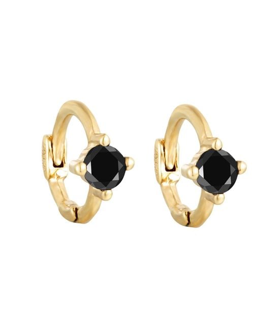 SEOL + GOLD Metallic 18Ct Plated Cz Tiny Hoop Earrings