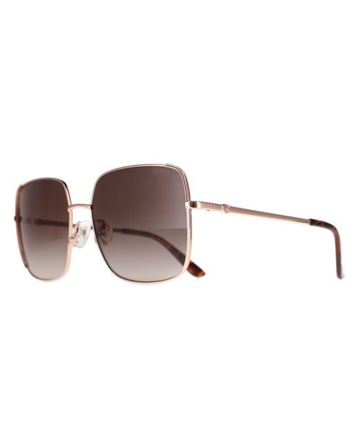 Guess Brown Rectangle Shiny Rose Gradient Gu00194 Metal