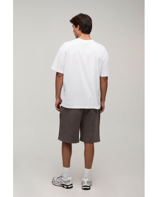 BoohooMAN White Oversized Gothic Over The Seams Print T-Shirt Cotton for men