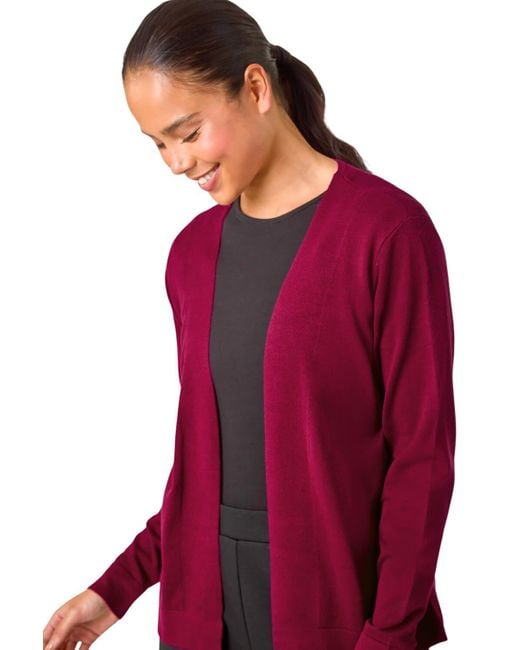 Roman Red Petite Plain Stretch Cardigan
